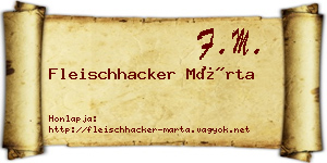 Fleischhacker Márta névjegykártya
