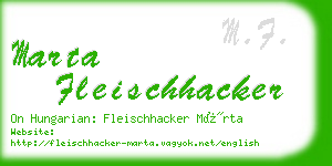 marta fleischhacker business card